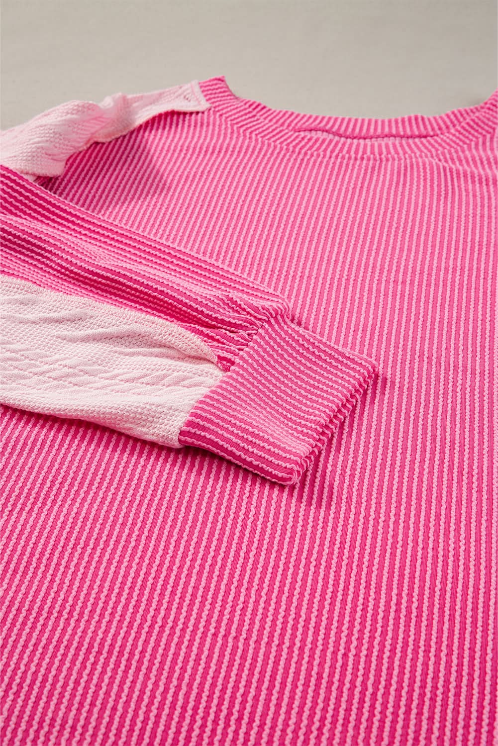 Chic colorblock cable knit sweatshirt - Love Salve